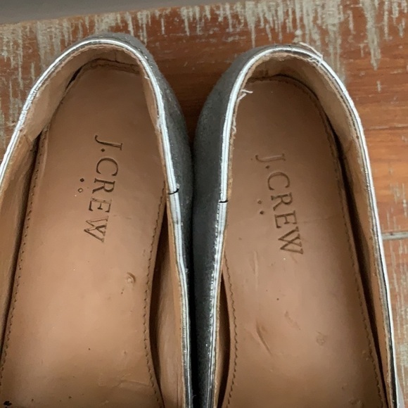 J Crew silver metallic loafer flats - Picture 5 of 11